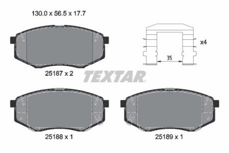 Гальмівні колодки KIA Optima "F "15>> TEXTAR 2518704