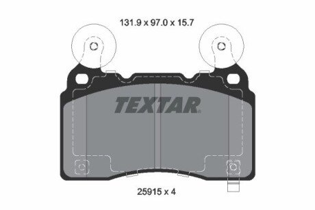 Колодки гальмівні (передні) Opel Insignia B 17- (Brembo) TEXTAR 2591501