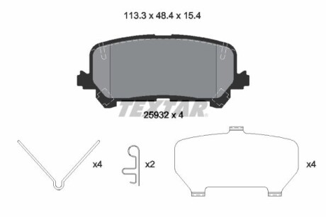 Колодки гальмівні (задні) Honda Pilot 3.0 AWD 17- TEXTAR 2593201