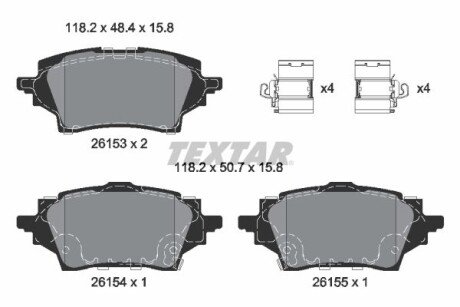 Колодки гальмівні (задні) Toyota C-HR/Corolla/Yaris 19-/Suzuki Swace 20- (TRW) Q+ TEXTAR 2615301