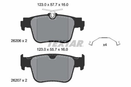 Гальмівні колодки AUDI/FORD/SKODA/VW A3/Connect/Octavia \'\'R \'\'19>> TEXTAR 2620601