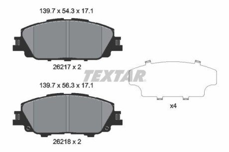 Колодки гальмівні (передні) Toyota Corolla/Yaris 18- (Advics) TEXTAR 2621701