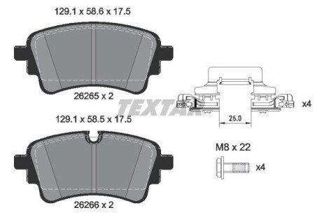 Гальмівні колодки, дискові TEXTAR 2626501