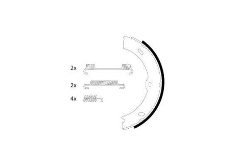 Колодки ручника MB Sprinter (906)/VW Crafter 2.0/2.5 TDI 06- (180x25) (з пружинками) TEXTAR 91066800