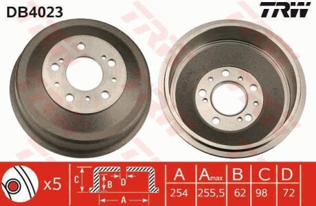 Гальмівний барабан TRW DB4023