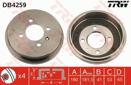 Гальмівний барабан TRW DB4259