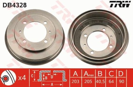 Гальмівний барабан TRW DB4328
