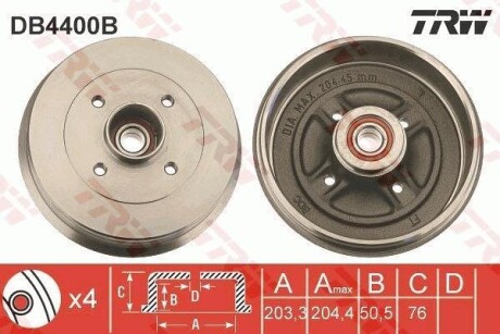 Гальмівний барабан TRW DB4400B