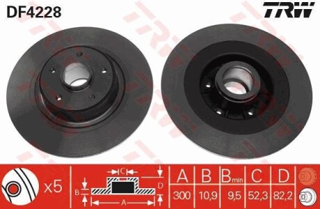 Диск гальмівний TRW DF4228