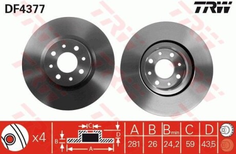 Гальмівний диск TRW DF4377