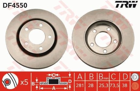 Гальмівний диск TRW DF4550