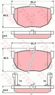 Комплект гальмівних колодок TRW GDB1010