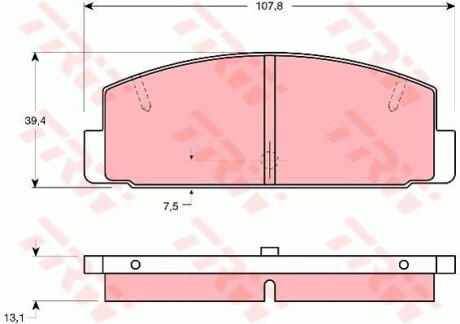Комплект гальмівних колодок TRW GDB1027