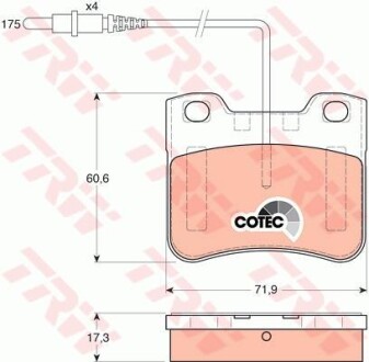 Комплект гальмівних колодок TRW GDB1031