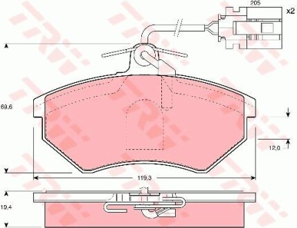 Комплект гальмівних колодок TRW GDB1057