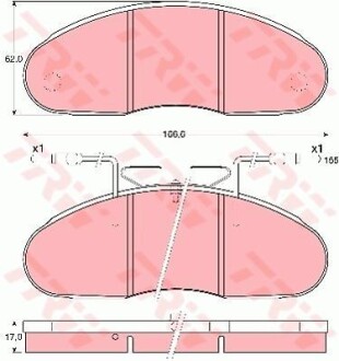 Комплект гальмівних колодок TRW GDB1069