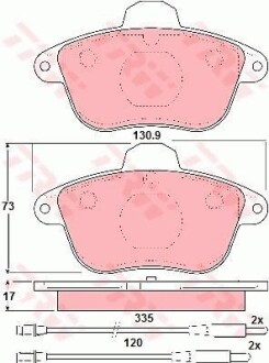 Комплект гальмівних колодок TRW GDB1085