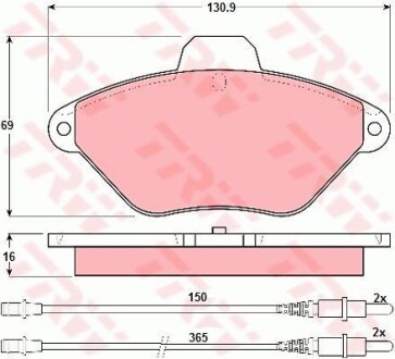 Комплект гальмівних колодок TRW GDB1102