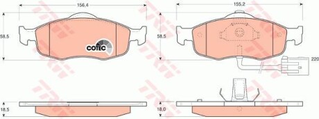 Комплект гальмівних колодок TRW GDB1108