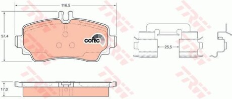 Комплект гальмівних колодок TRW GDB1293