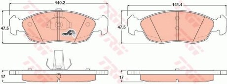 Комплект гальмівних колодок TRW GDB1322