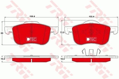 Комплект гальмівних колодок TRW GDB1388DTE