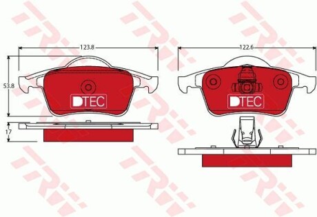 Фото гальмівні колодки TRW GDB1389DTE Гальмівні колодки TRW GDB1389DTE