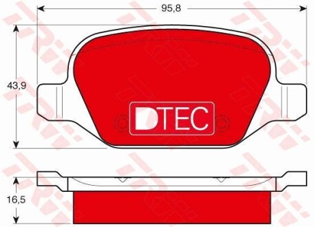 Комплект гальмівних колодок TRW GDB1396DTE