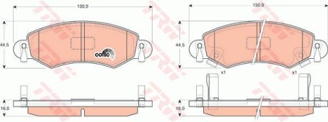 Комплект гальмівних колодок TRW GDB1420