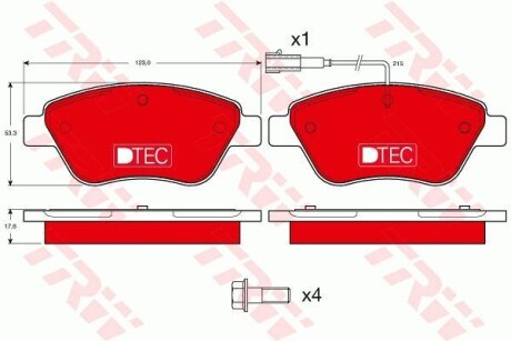 Комплект гальмівних колодок TRW GDB1482DTE