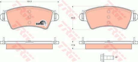 Комплект гальмівних колодок TRW GDB1501