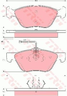 Комплект гальмівних колодок TRW GDB1602