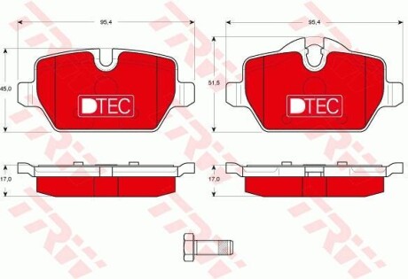 Комплект гальмівних колодок TRW GDB1612DTE
