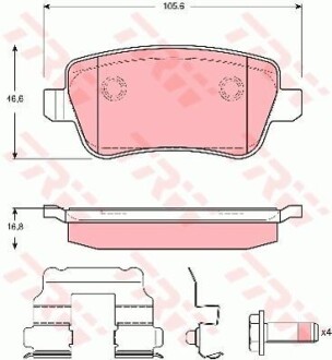 Комплект гальмівних колодок TRW GDB1637