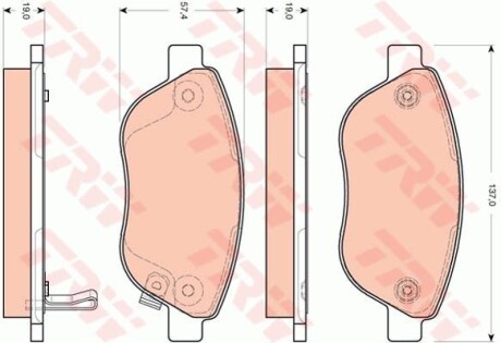 Комплект гальмівних колодок TRW GDB1701