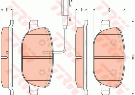 Комплект гальмівних колодок TRW GDB1851