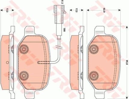 Комплект гальмівних колодок TRW GDB1881