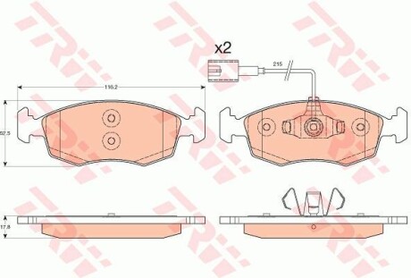 Комплект гальмівних колодок TRW GDB1900