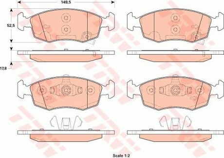 Комплект гальмівних колодок TRW GDB1921