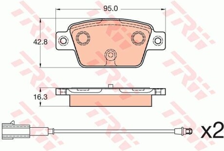 Комплект гальмівних колодок TRW GDB2054