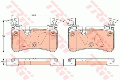 Комплект гальмівних колодок TRW GDB2061