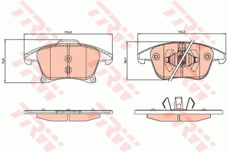 Комплект гальмівних колодок TRW GDB2075