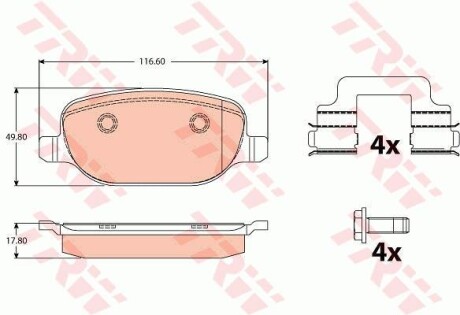 Комплект гальмівних колодок TRW GDB2129