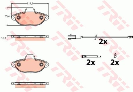 Комплект гальмівних колодок TRW GDB2141