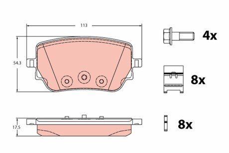 Гальмівні колодки дискові MERCEDES A/B/CLA/GLA \'\'R \'\'18>> TRW GDB2331