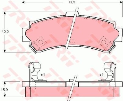 Комплект гальмівних колодок TRW GDB3115