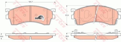 Комплект гальмівних колодок TRW GDB3209