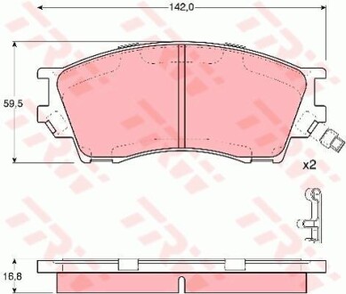 Комплект гальмівних колодок TRW GDB3230