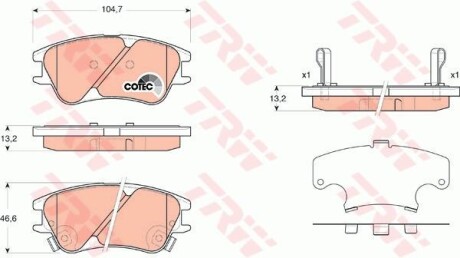 Комплект гальмівних колодок TRW GDB3377