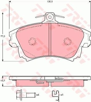 Комплект гальмівних колодок TRW GDB3389